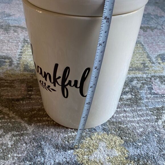 Threshold Stoneware Hand Engraved Thankful Container - Picture 6 of 8